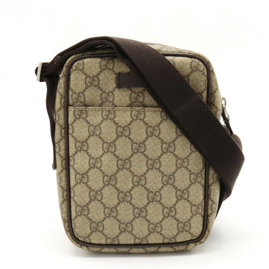Gucci Beige Dark Brown Khaki Pvc Leather Pochette Shoulder Bag