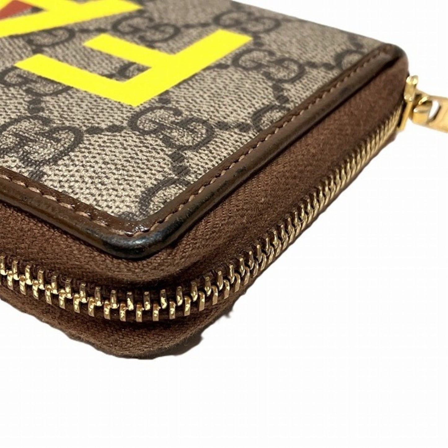 Gucci Brown Gg Supreme Canvas Leather Coin Purse/Coin Case
