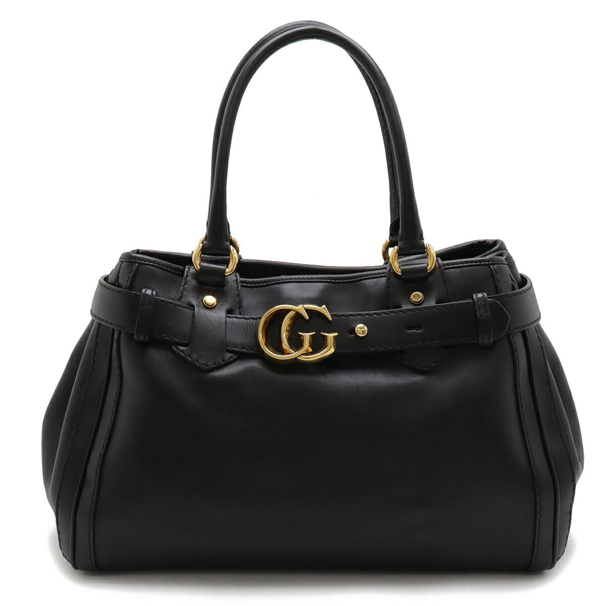 Gucci Black Leather Handbag Tote Bag ()