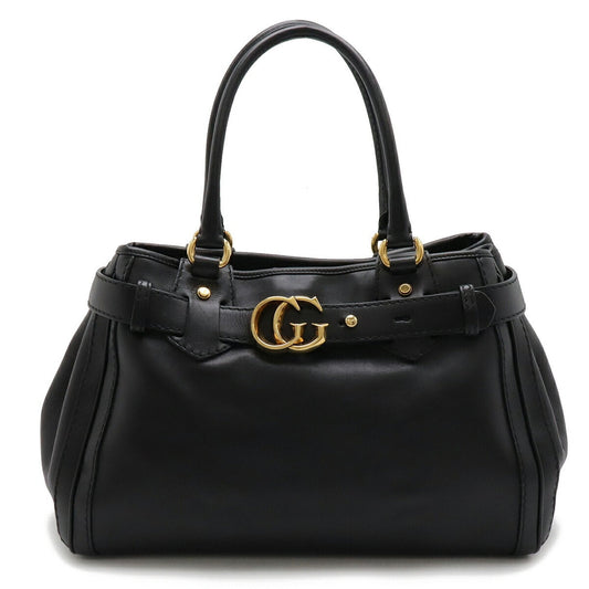 Gucci Black Leather Handbag Tote Bag ()