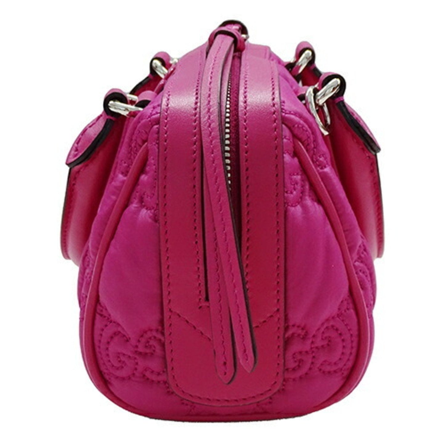 Gucci Pink Nylon Leather Handbag Shoulder Bag