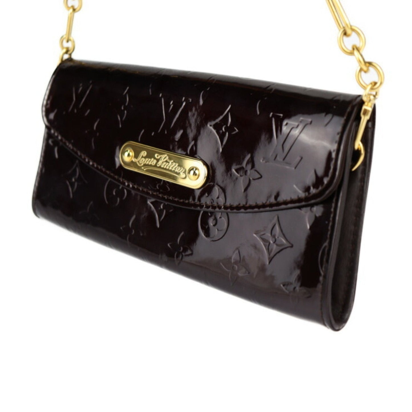 Louis Vuitton Amarante Monogram Vernis Clutch Bag Handbag Pouch Shoulder Bag
