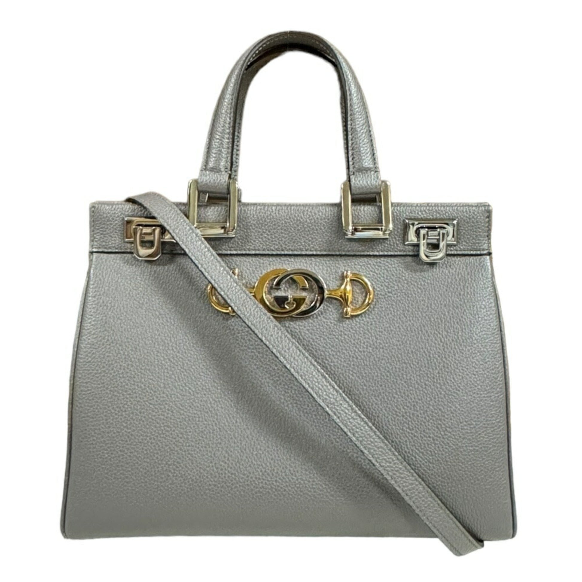 Gucci Daily Gray Leather Shoulder Bag ()