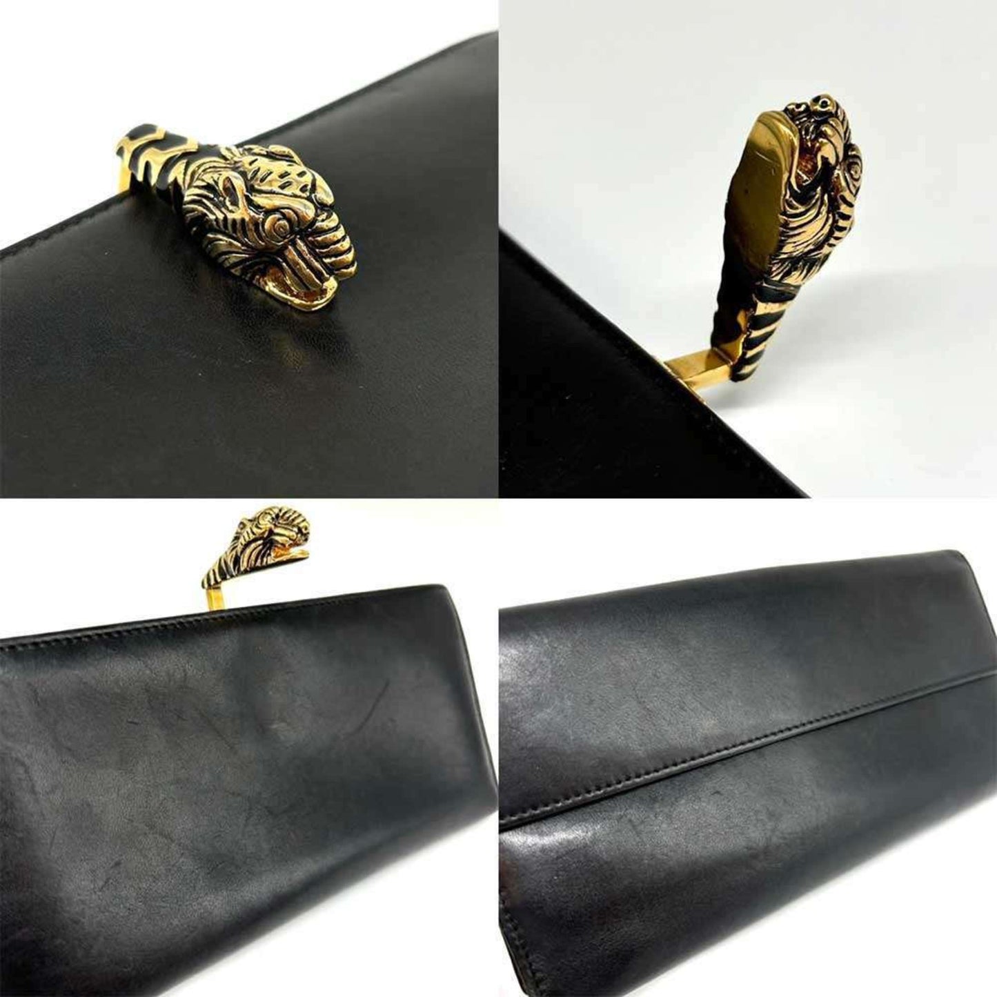 Gucci Black Leather Long Bill Wallet (Bi-Fold)