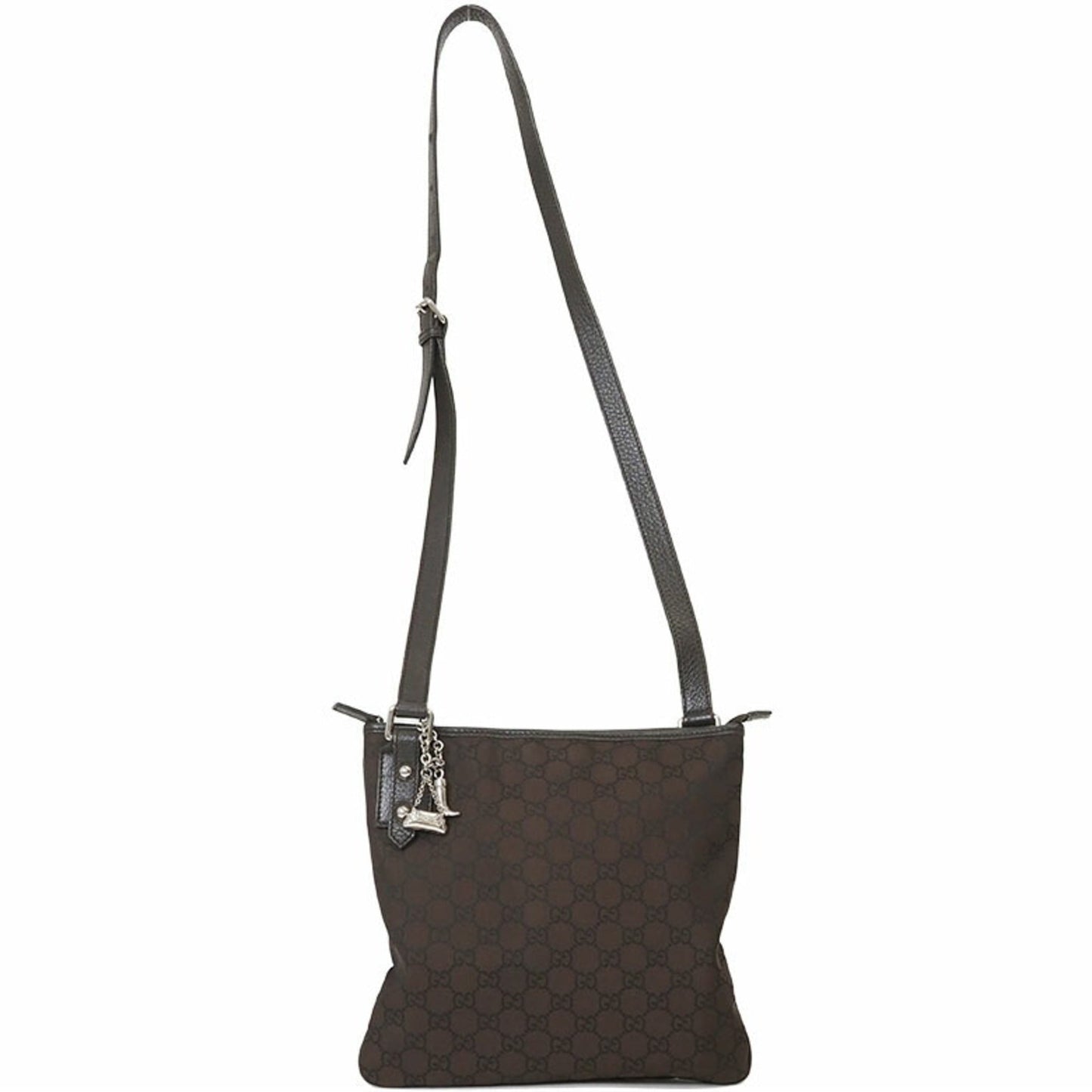 Gucci Brown Nylon Leather Shoulder Bag