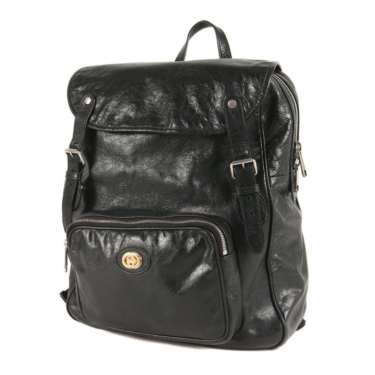 Gucci Black Leather Backpack ()