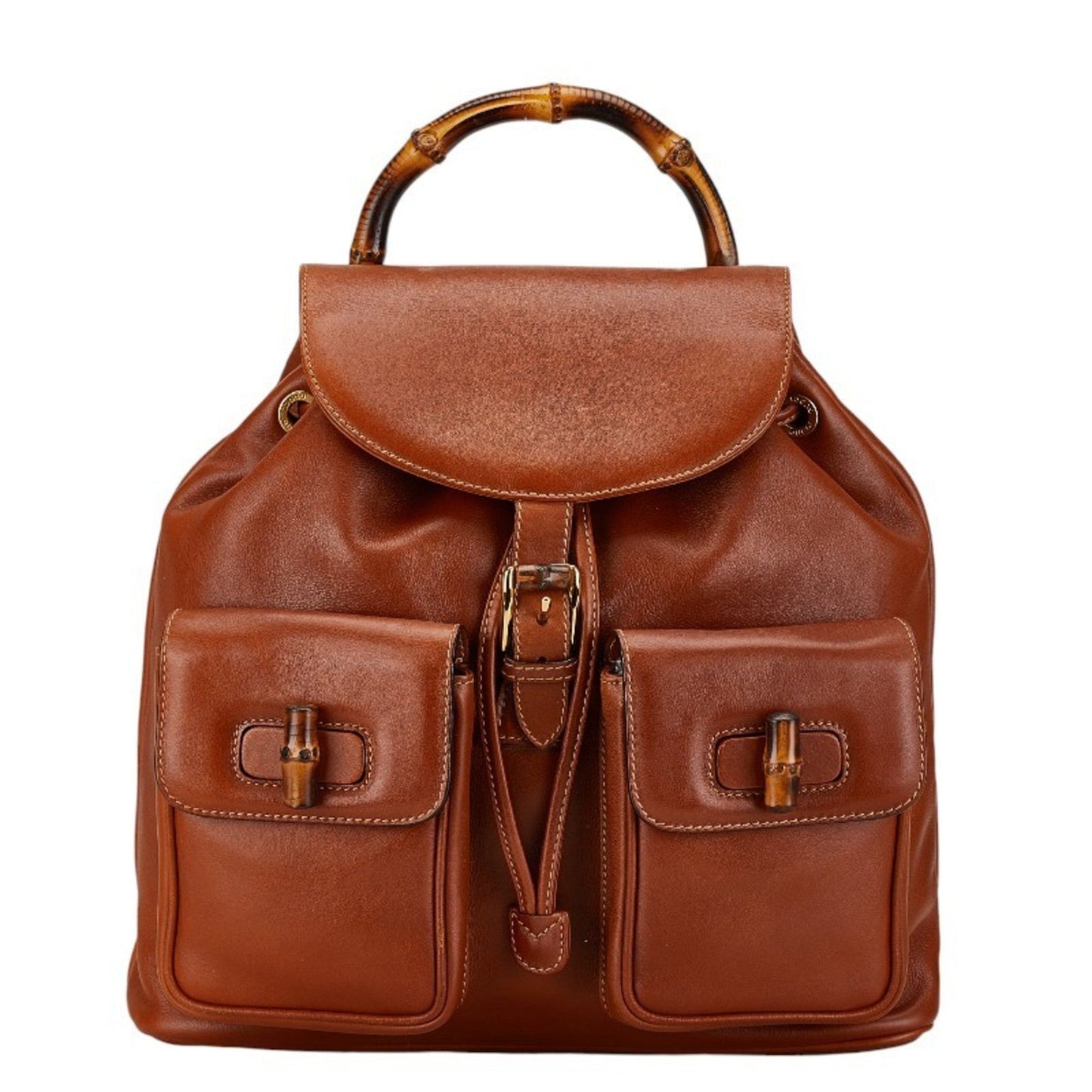 Gucci Brown Leather Backpack ()