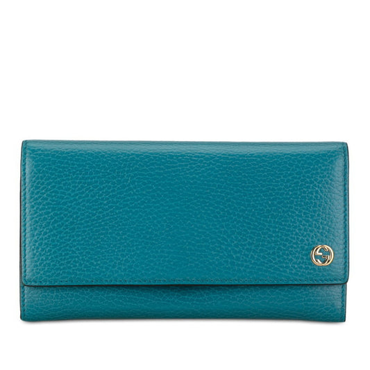 Gucci Blue Turquoise Leather Coin Purse/Coin Case ()