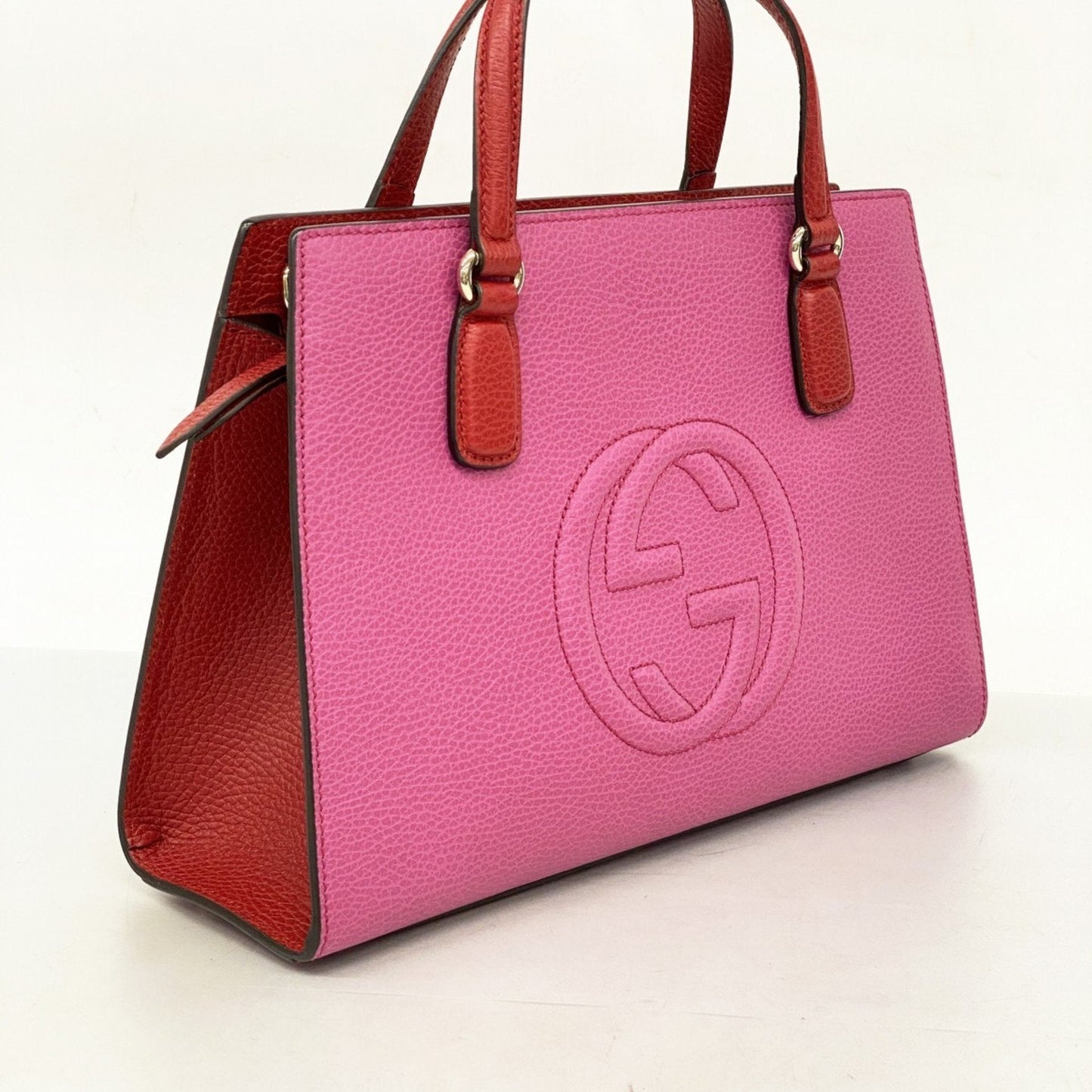 Gucci Pink Red Color Leather Handbag