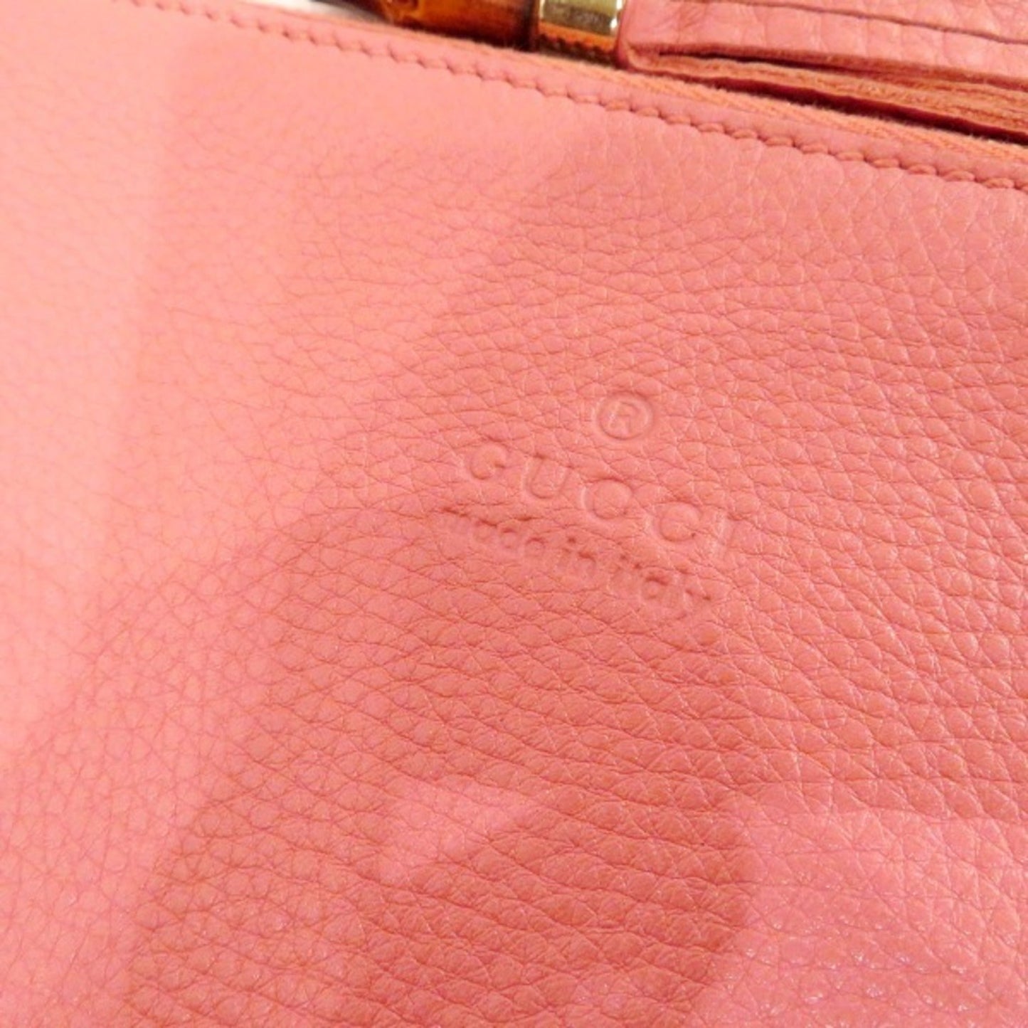 Gucci Bamboo Pink Leather Clutch Bag