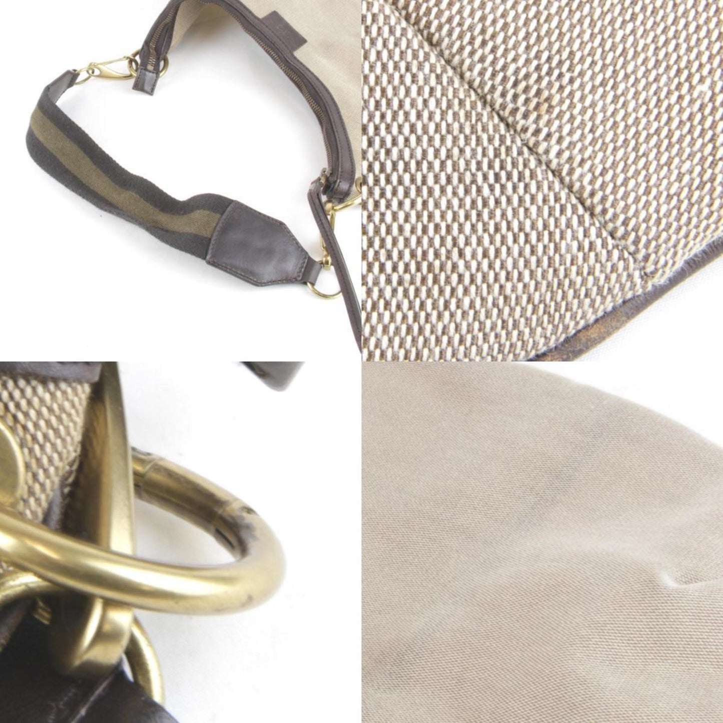 Gucci Khaki Canvas Handbag
