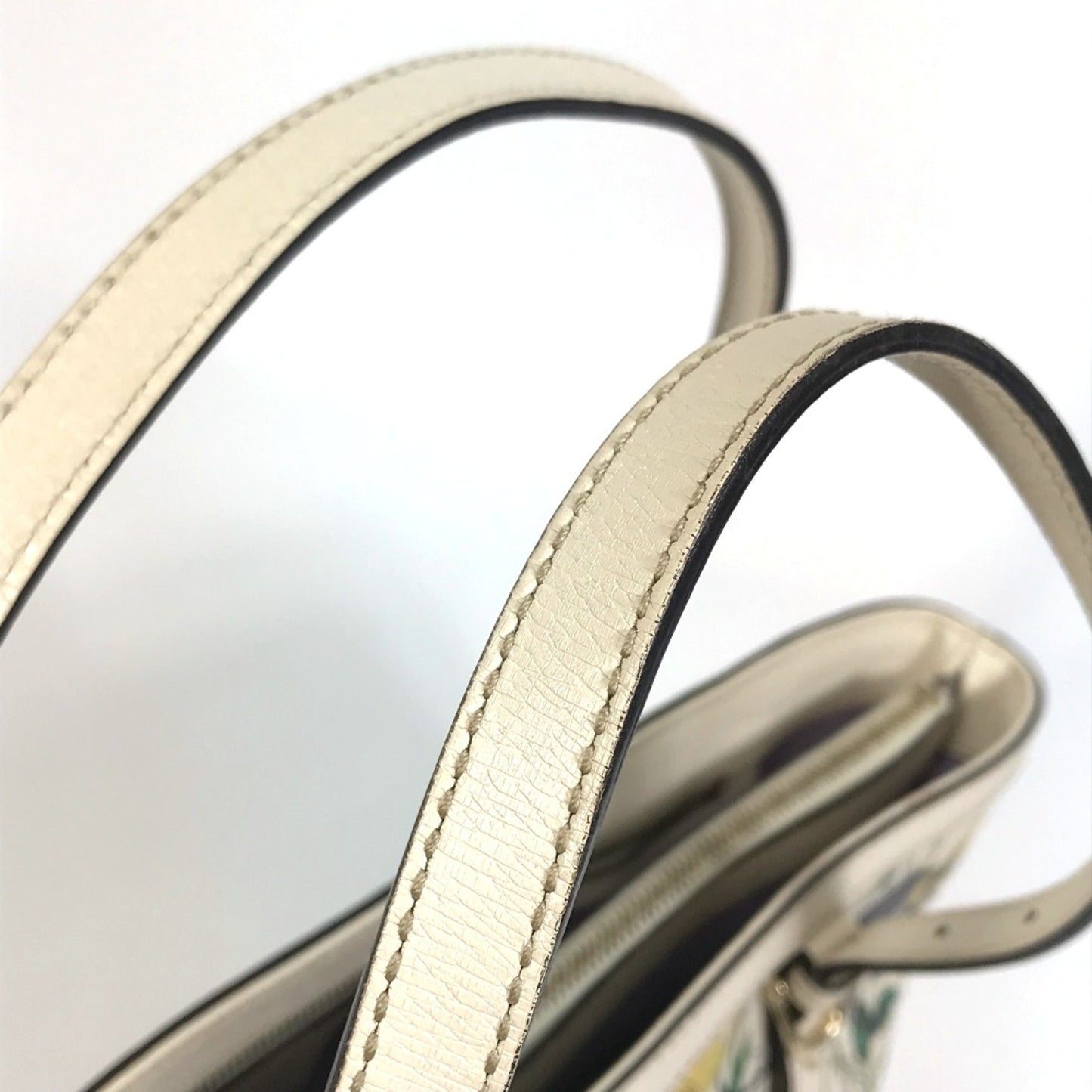 Gucci White Leather Tote Bag