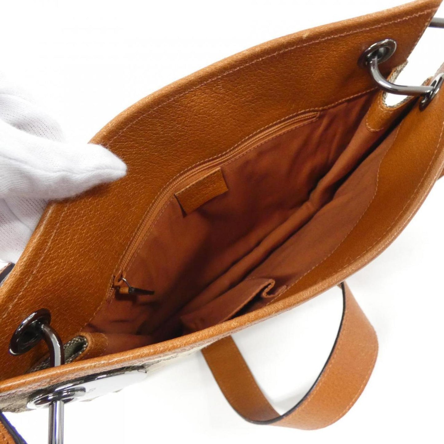 Gucci Beige Orange Gg Canvas Shoulder Bag
