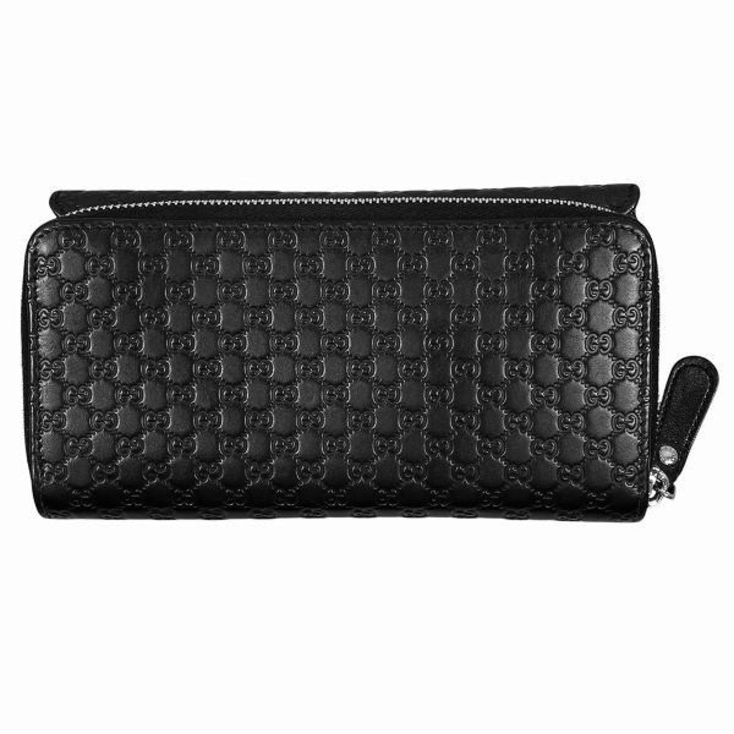 Gucci Black Leather Long Wallet (Tri-Fold)