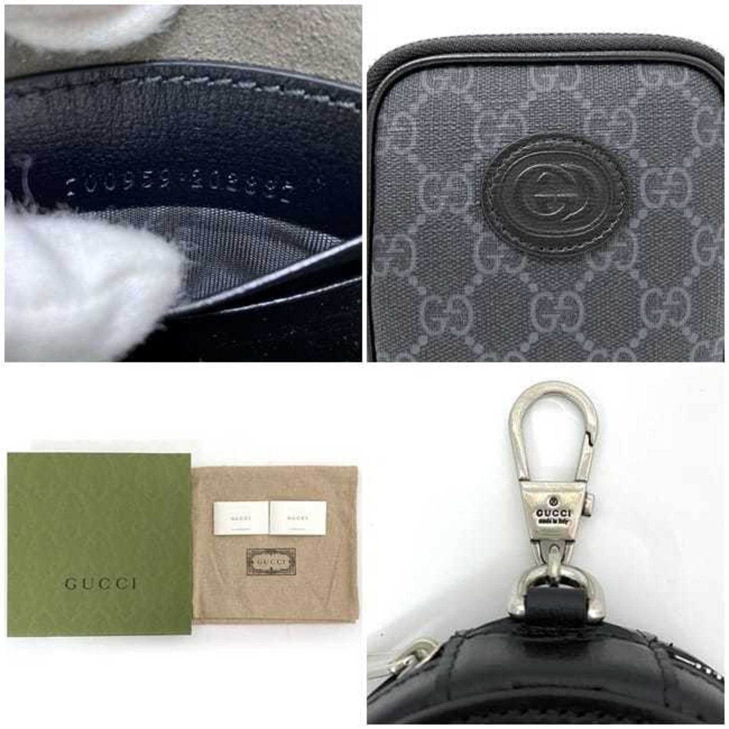 Gucci Black Gg Supreme Pochette Pouch Shoulder Bag