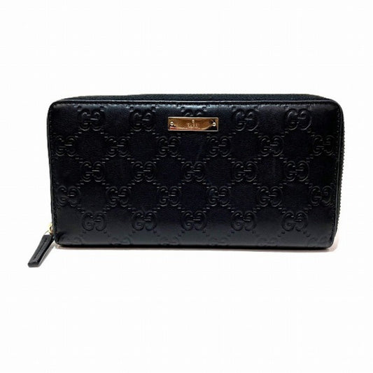 Gucci Guccissima Black Leather Long Wallet (Bi-Fold) ()