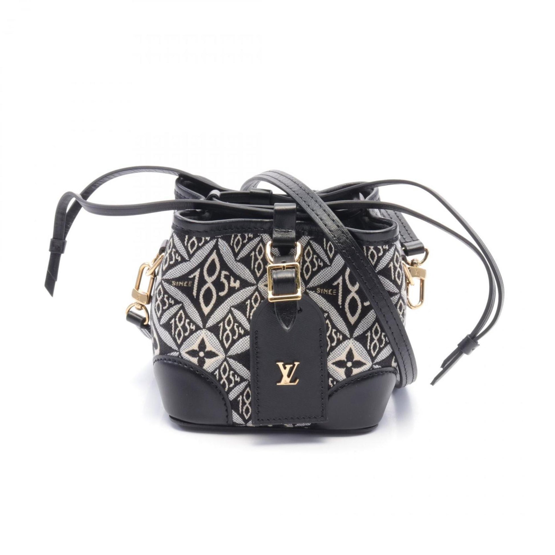 Louis Vuitton Black Gray Ivory Noir Monogram Leather Shoulder Bag ()