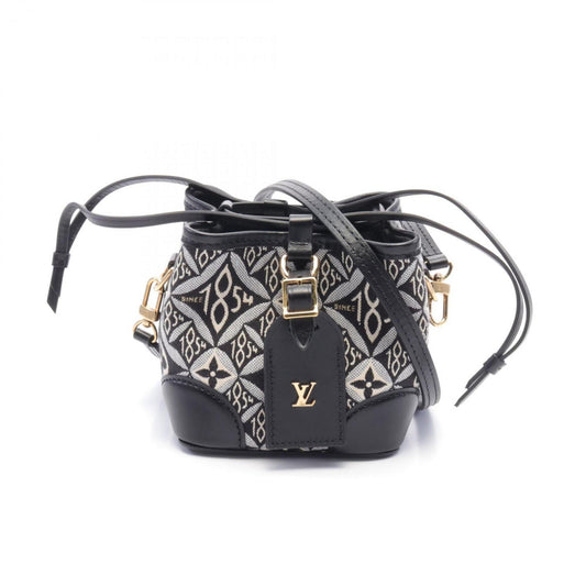 Louis Vuitton Black Gray Ivory Noir Monogram Leather Shoulder Bag ()