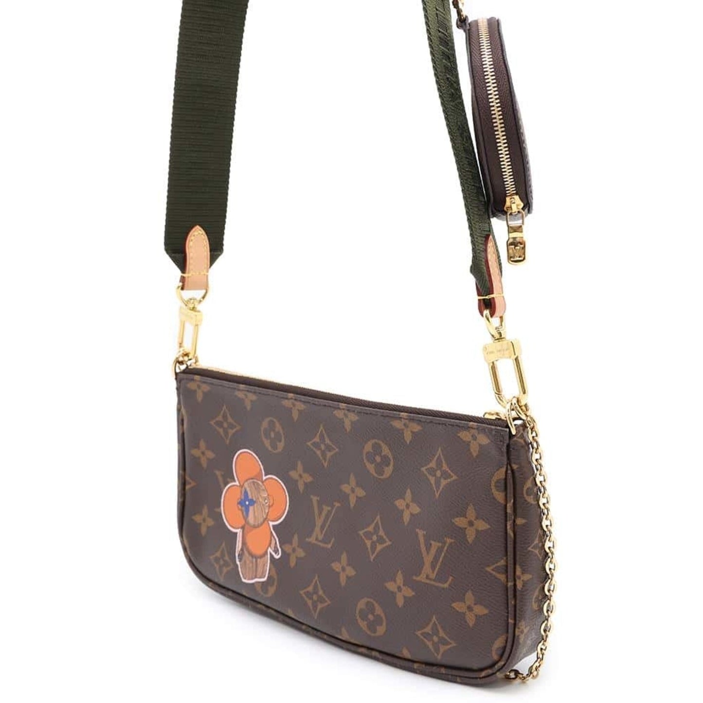 Louis Vuitton Khaki Monogram Pochette Pouch Shoulder Bag