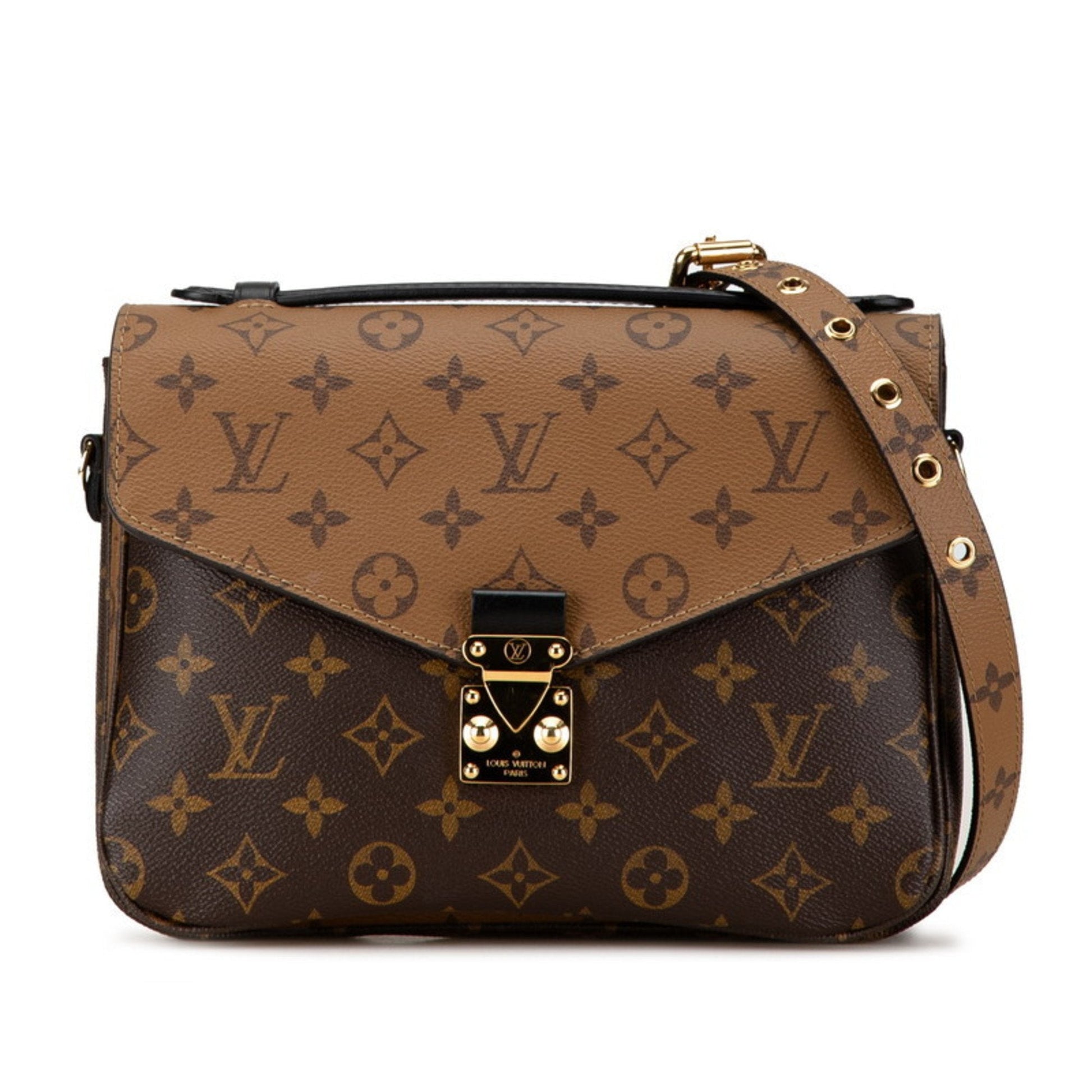 Louis Vuitton Monogram Reverse Brown Pvc Leather Handbag Pochette Shoulder Bag ()