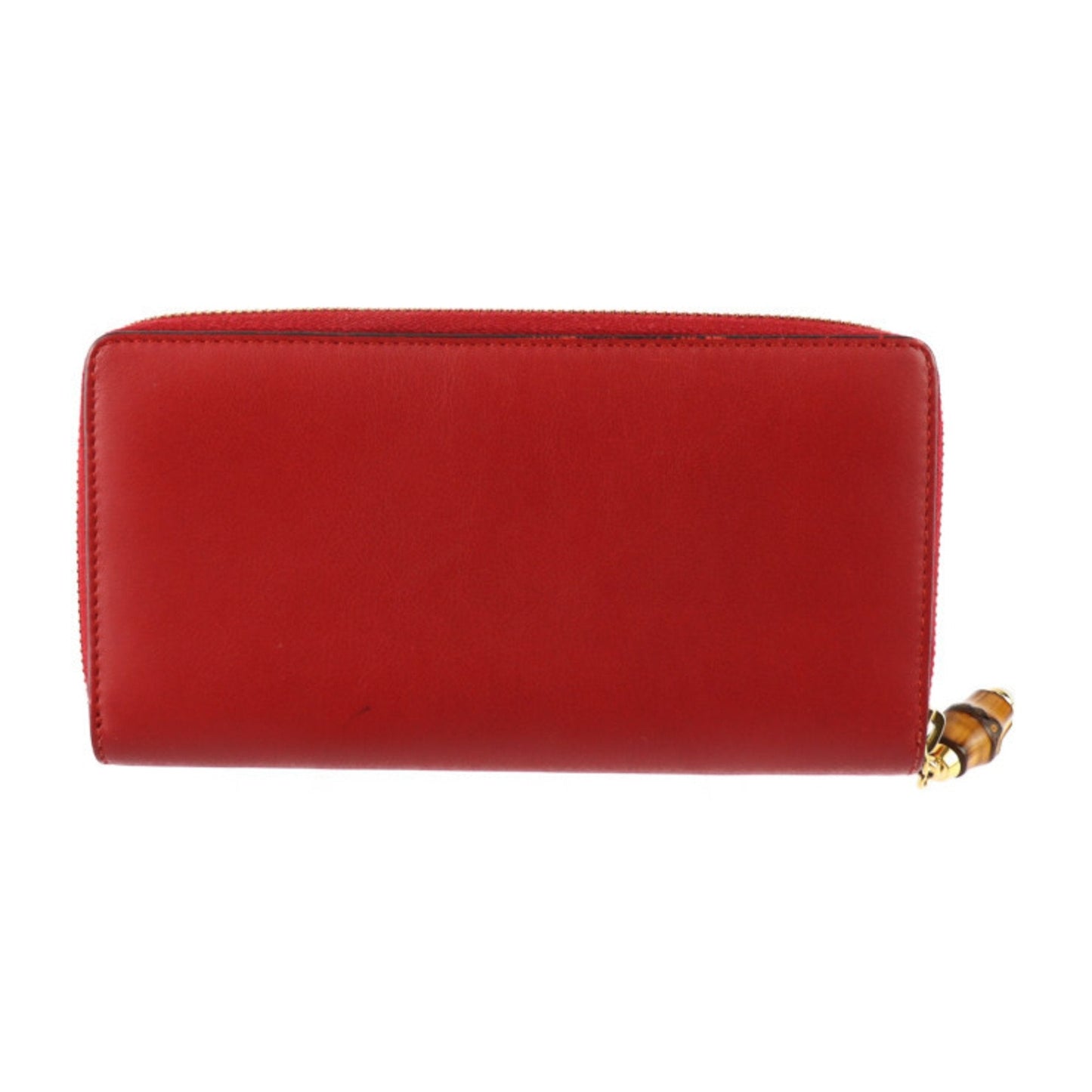 Gucci Red Color Leather Long Wallet (Bi-Fold)