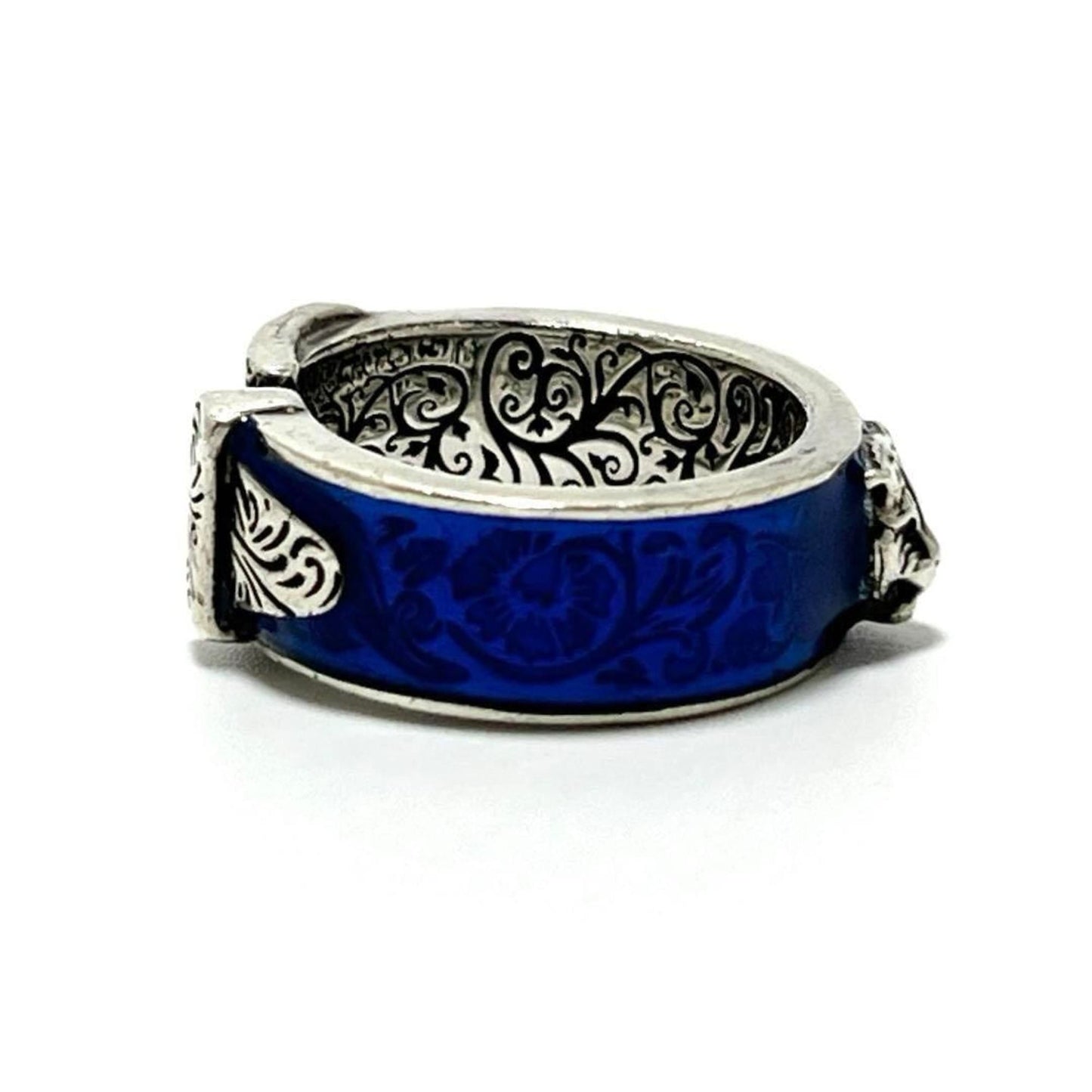 Gucci Blue Enamel Silver 925 Band Ring