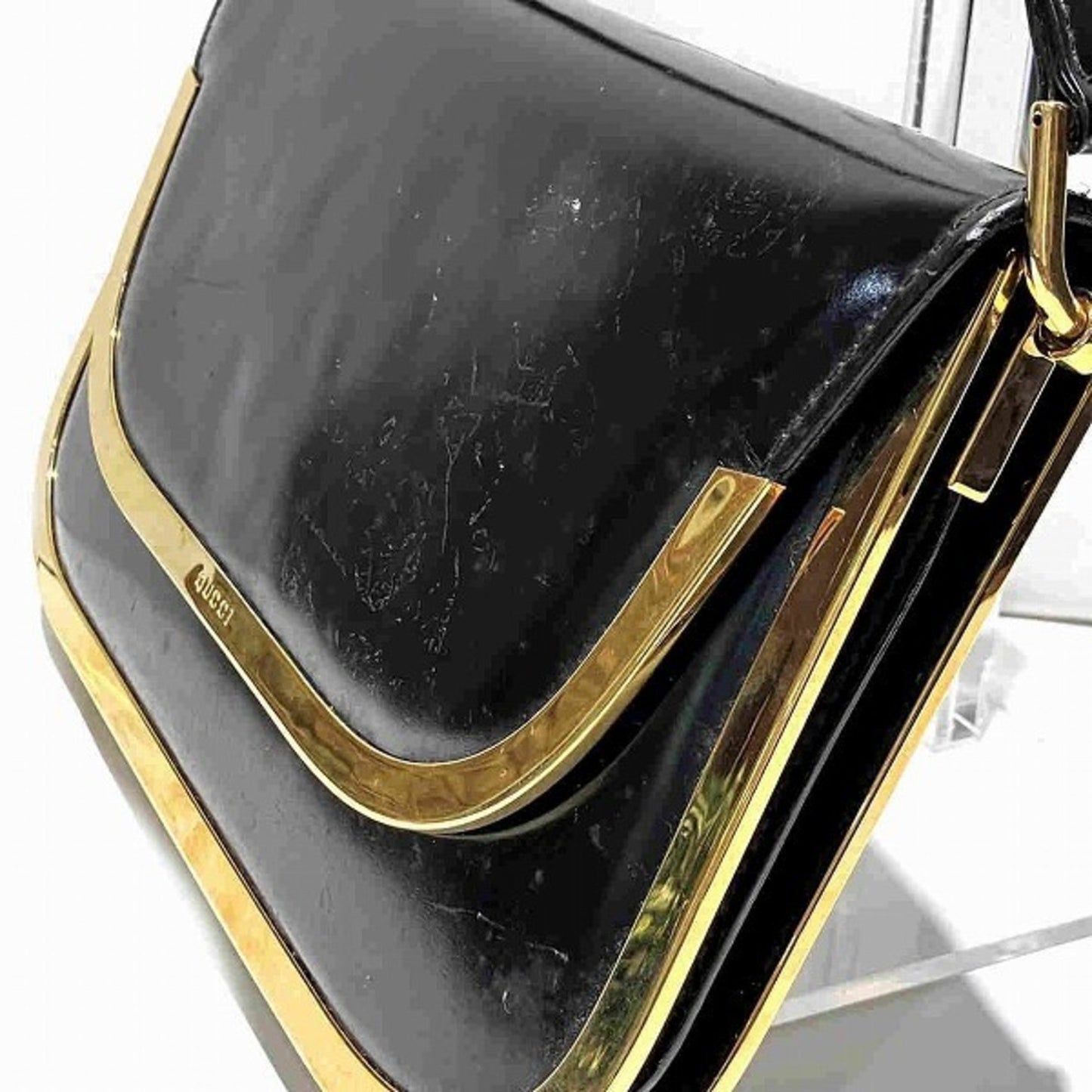 Gucci Black Patent Leather Handbag Shoulder Bag