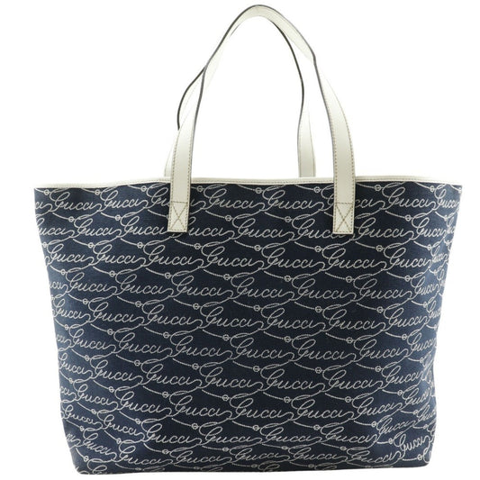 Gucci Navy Canvas Tote Bag ()