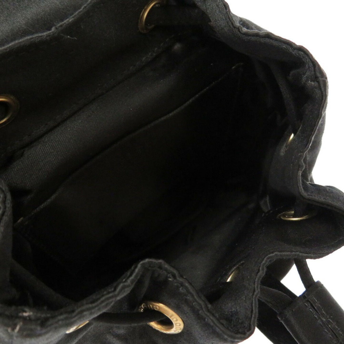 Gucci Black Bamboo Satin Backpack