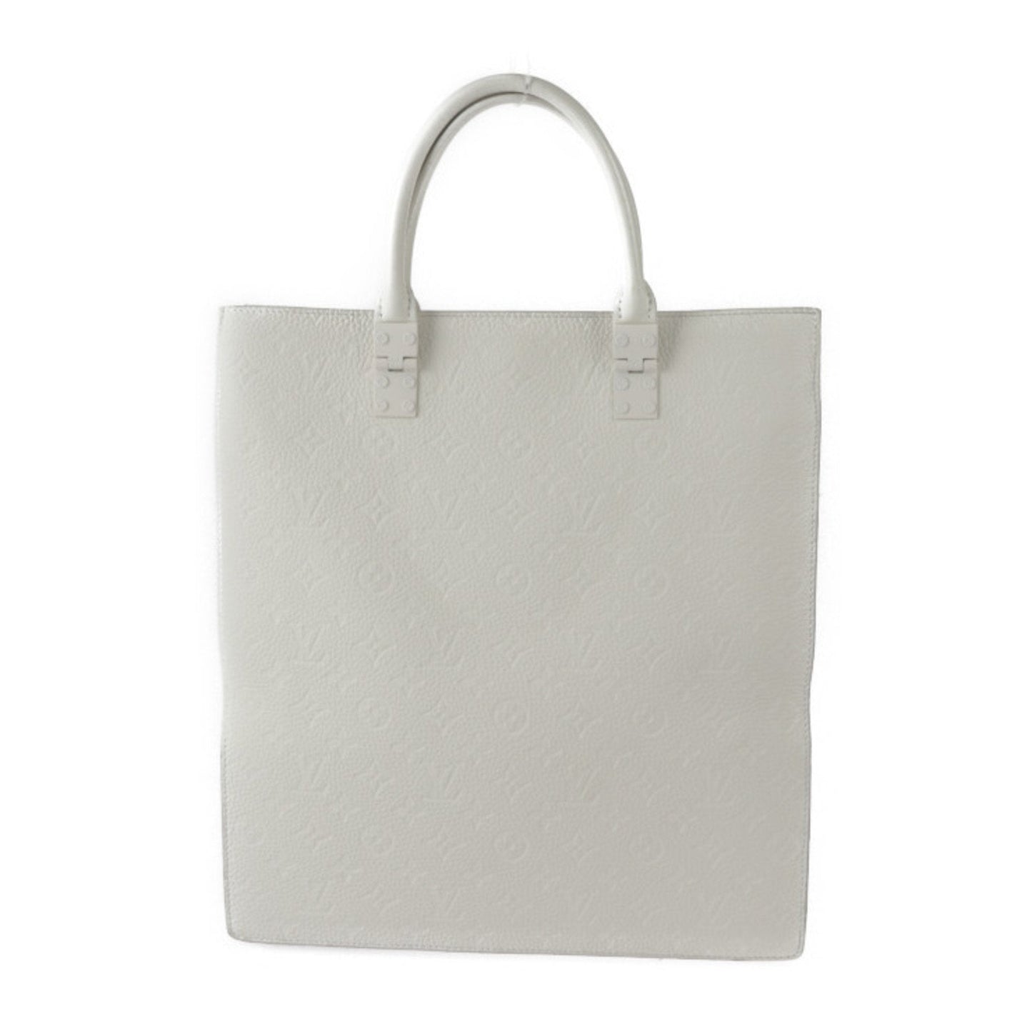 Louis Vuitton White Leather Handbag Shoulder Bag Tote Bag