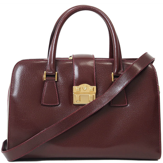 Gucci Bordeaux Leather Handbag ()