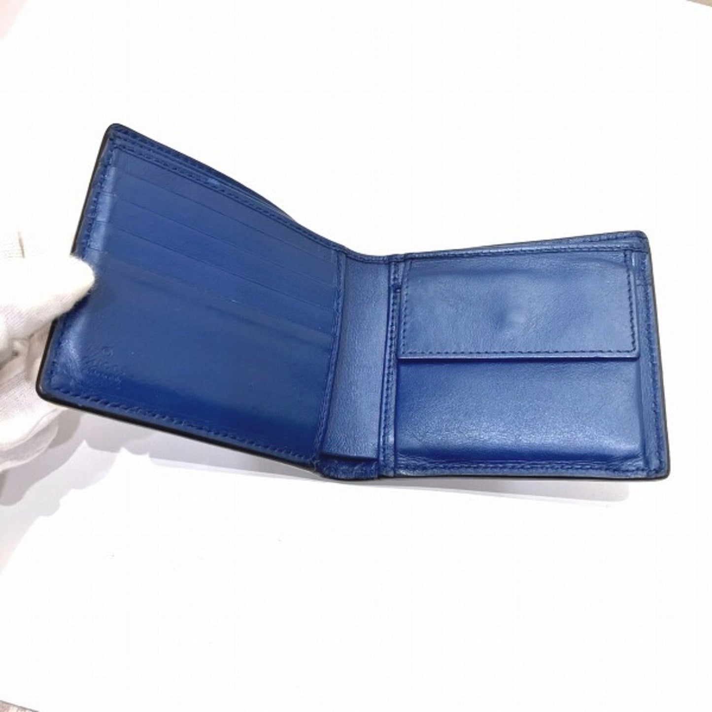 Gucci Blue Leather Wallet (Bi-Fold)
