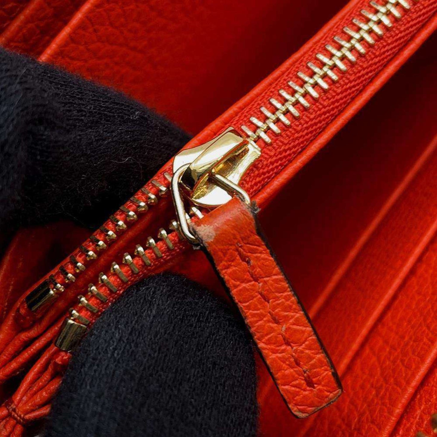 Gucci Orange Leather Long Wallet (Bi-Fold)