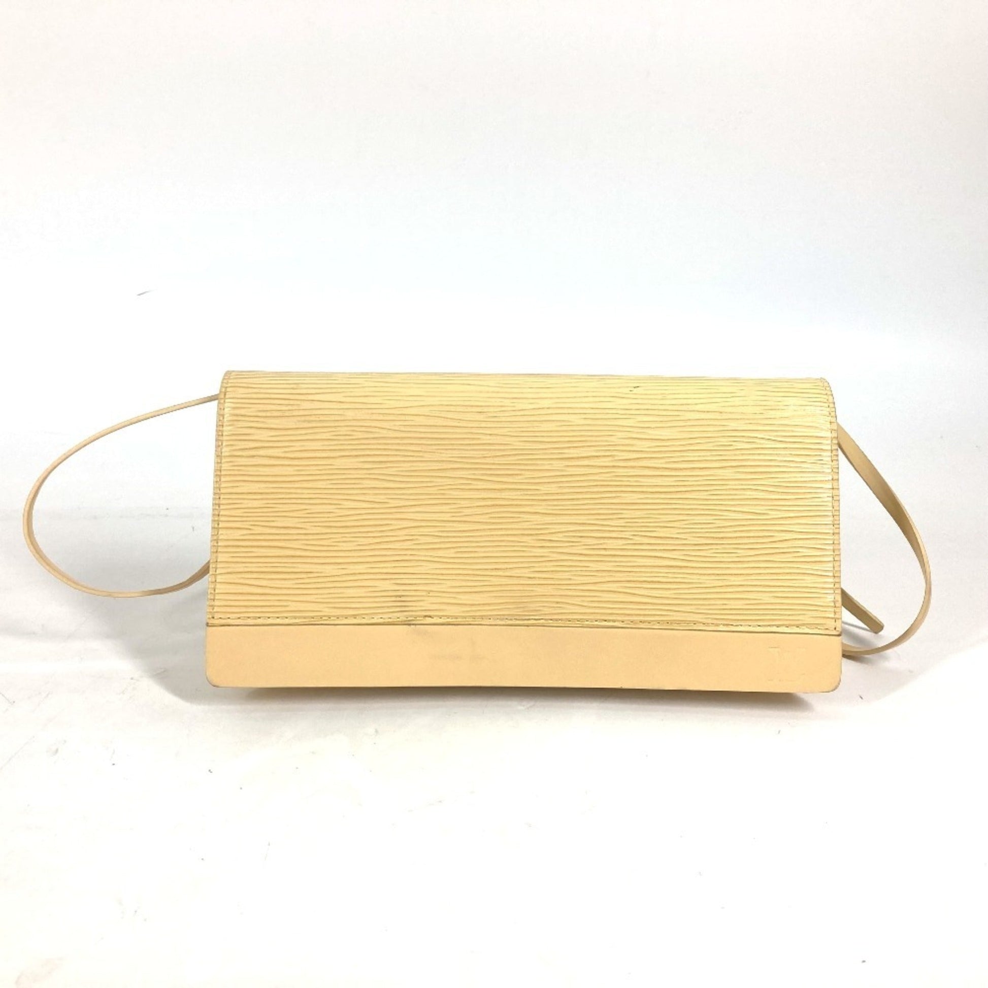 Louis Vuitton Vanilla Yellow Epi Leather Clutch Bag Pouch Shoulder Bag ()