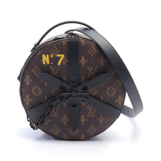 Louis Vuitton Black Brown Monogram Leather Shoulder Bag ()