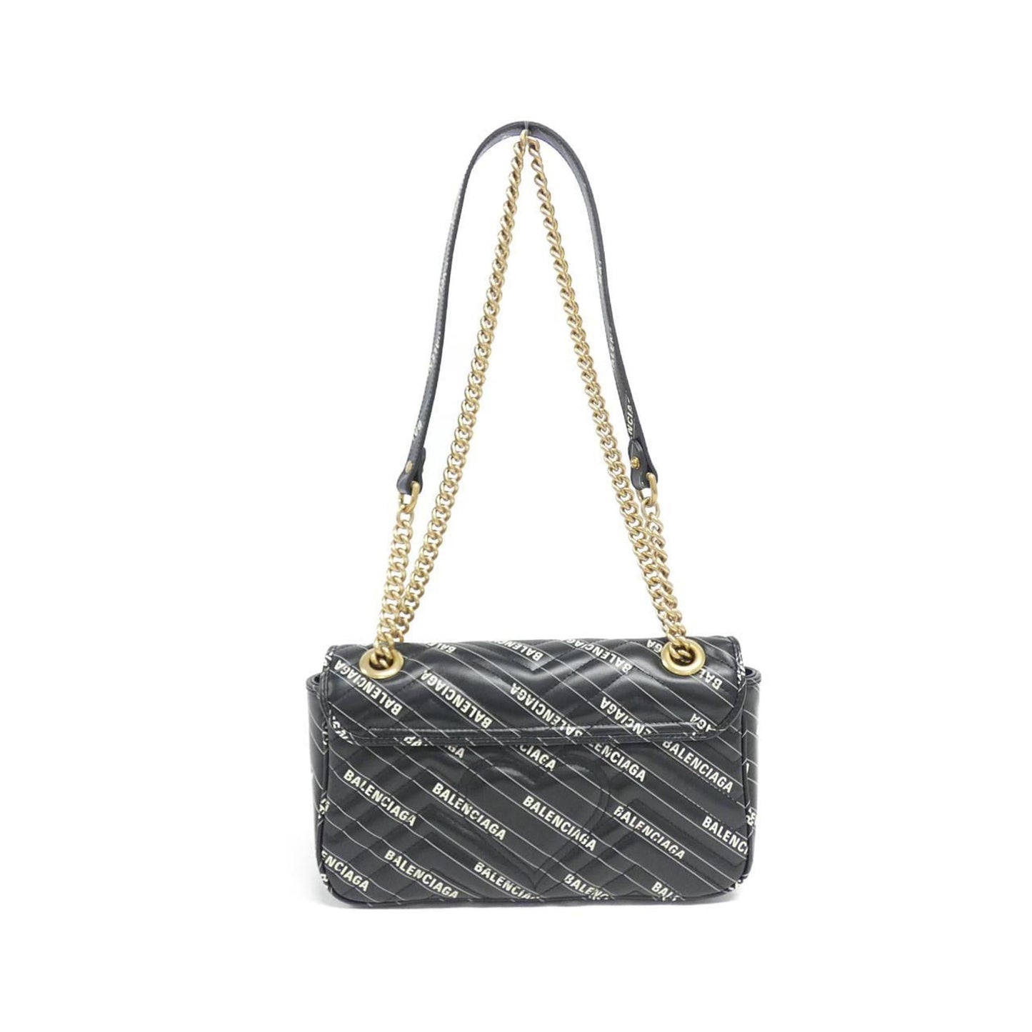 Gucci Black White Leather Shoulder Bag