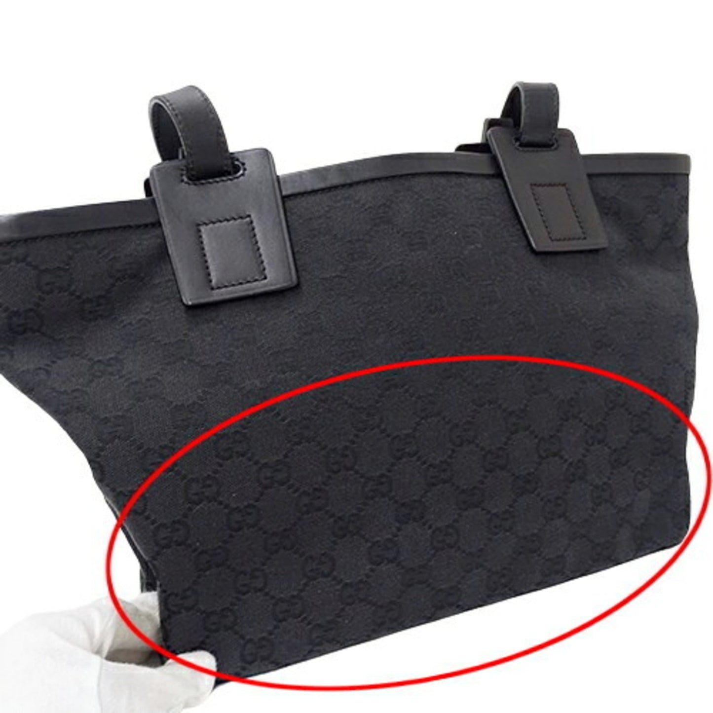 Gucci Black Gg Canvas Shoulder Bag Tote Bag