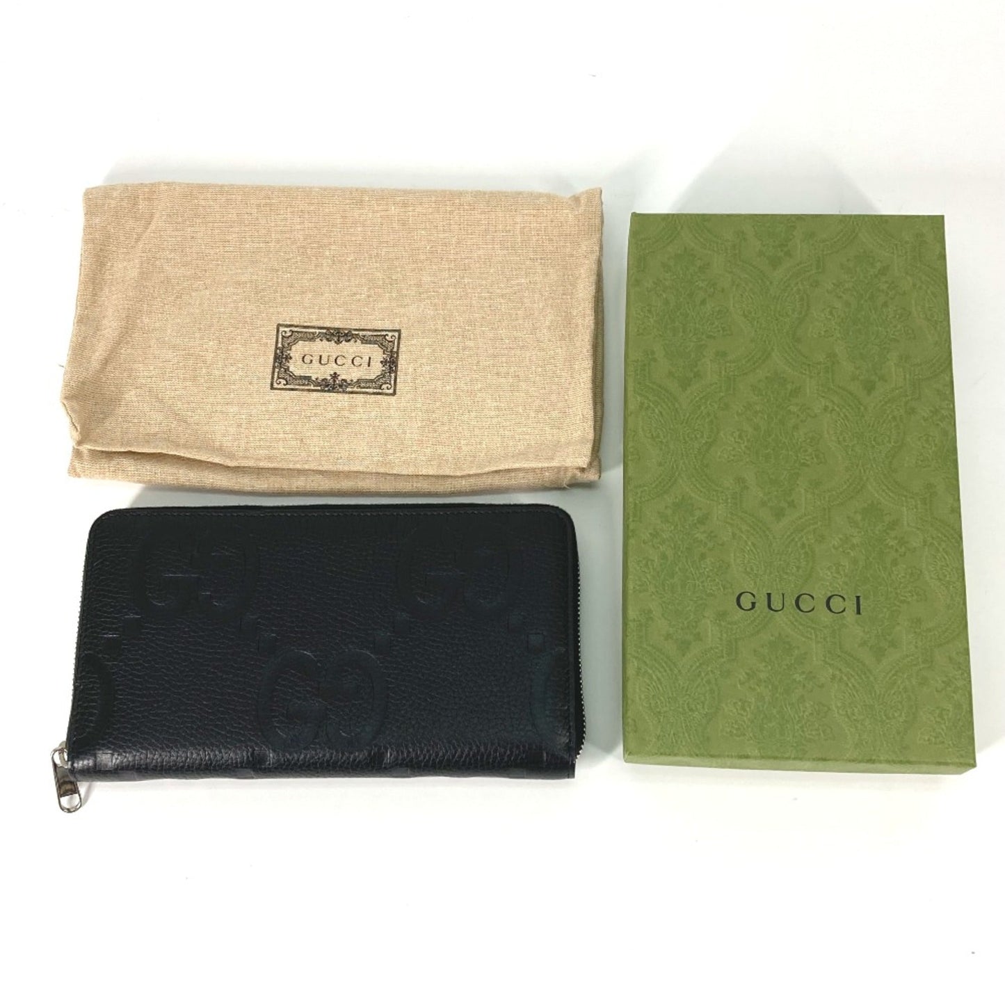 Gucci Black Leather Long Wallet (Bi-Fold)
