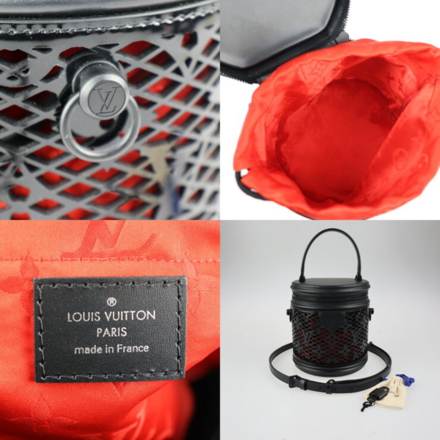 Louis Vuitton Black Leather Handbag Shoulder Bag