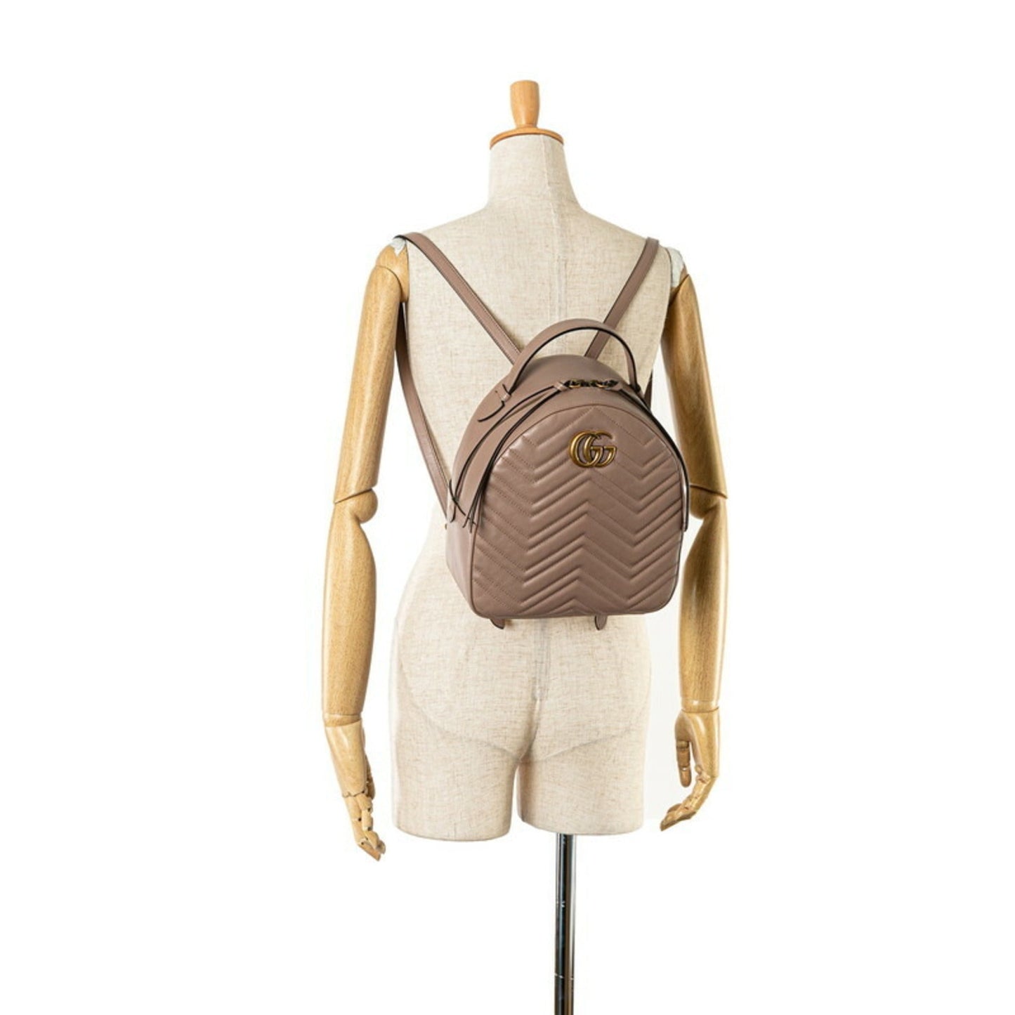 Gucci Pink Beige Leather Backpack