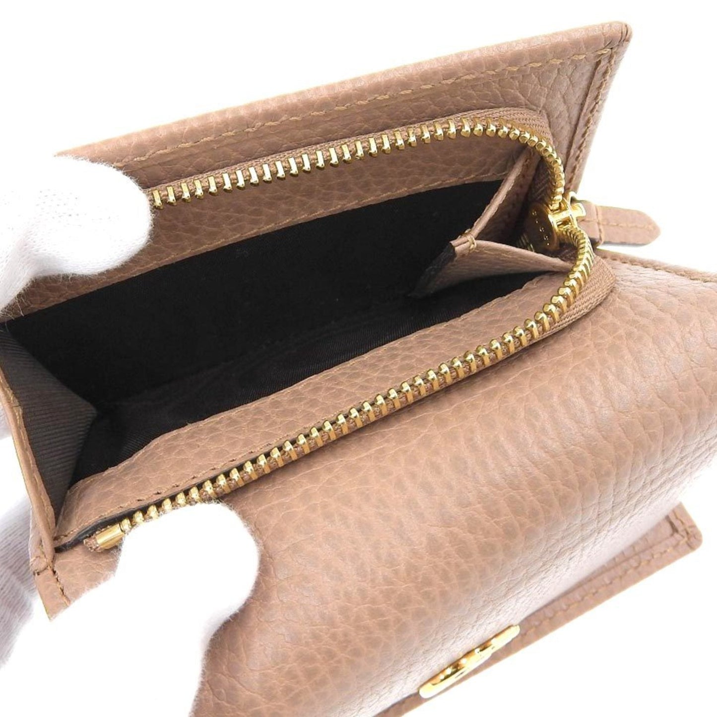Gucci Beige Leather Coin Purse/Coin Case