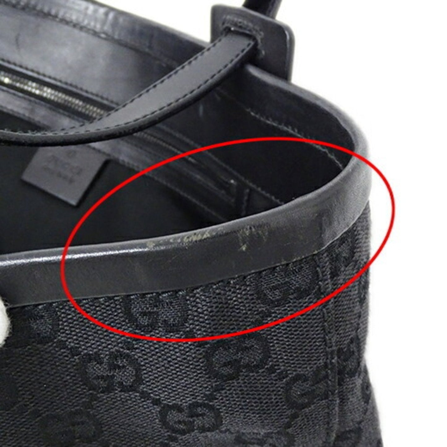 Gucci Black Gg Canvas Shoulder Bag Tote Bag