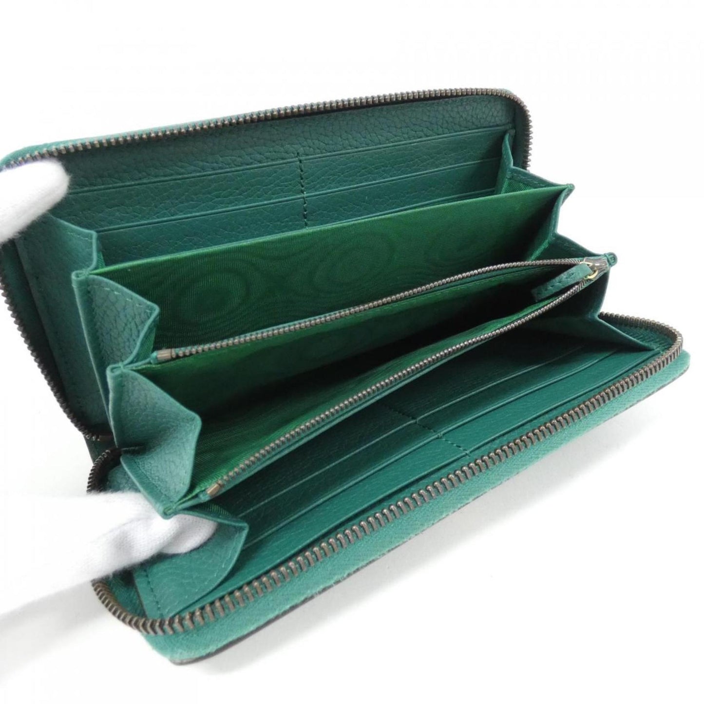 Gucci Emerald Green Leather Long Wallet (Bi-Fold)