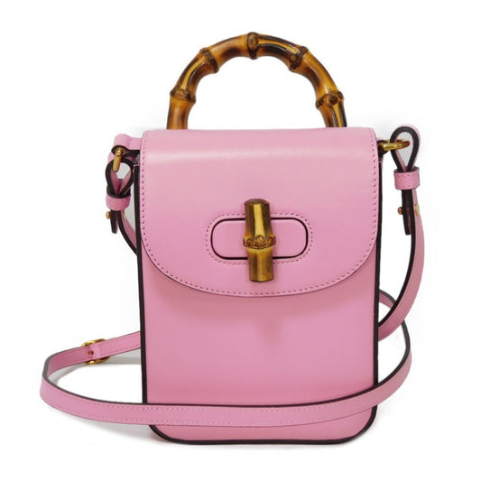 Gucci Pink Leather Handbag Shoulder Bag ()