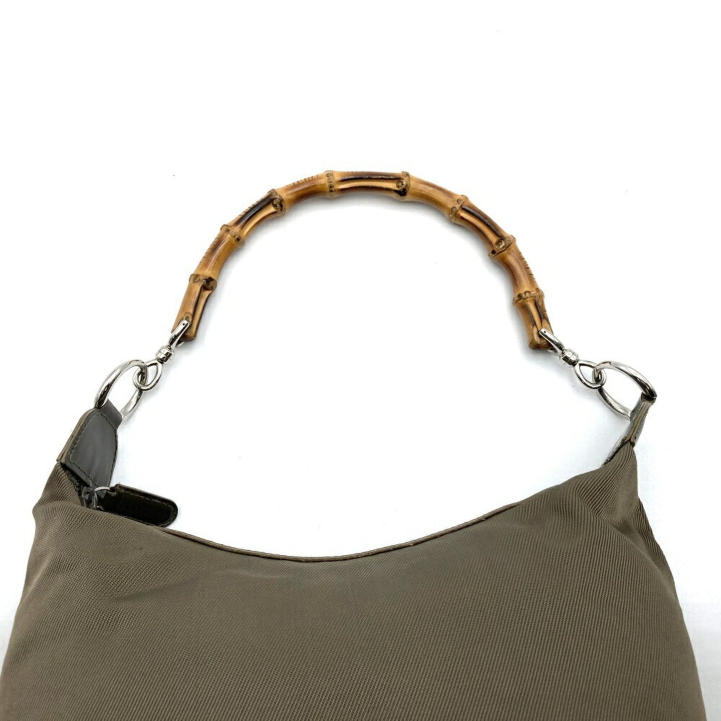 Gucci Khaki Nylon Leather Handbag Shoulder Bag