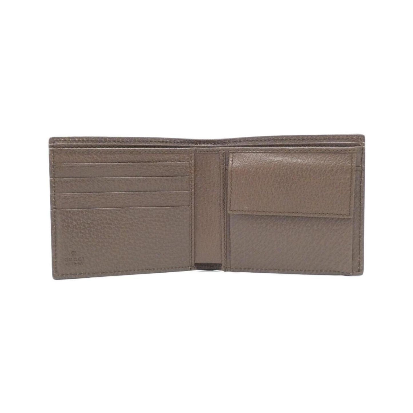 Gucci Brown Green Red Color Leather Wallet (Bi-Fold)