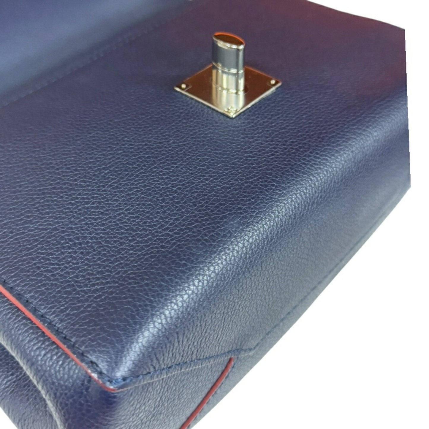Louis Vuitton Navy Red Color Leather Shoulder Bag