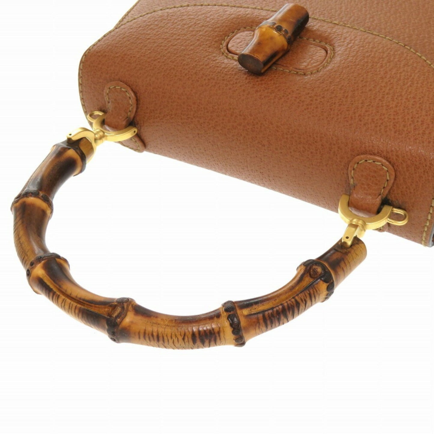 Gucci Brown Bamboo Leather Handbag