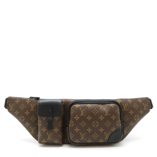 Louis Vuitton Monogram Black Brown Monogram Leather Fanny Pack Shoulder Bag ()