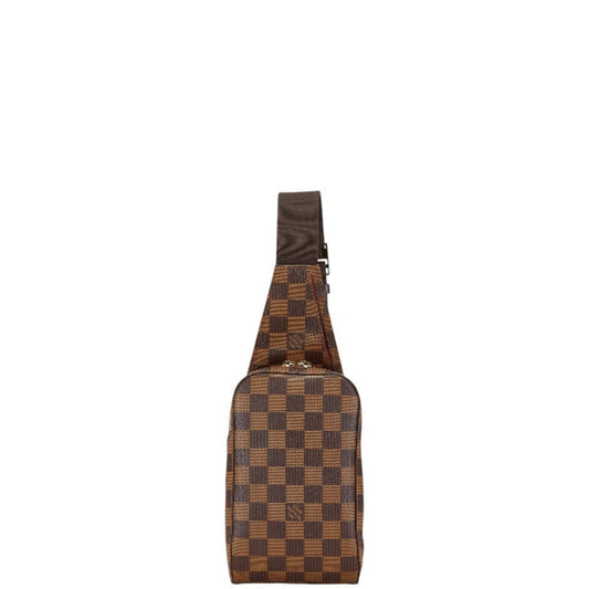 Louis Vuitton Brown Pvc Leather Shoulder Bag Sling Bag ()
